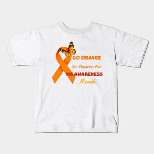 Go orange Month Kids T-Shirt